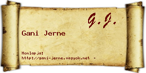 Gani Jerne névjegykártya